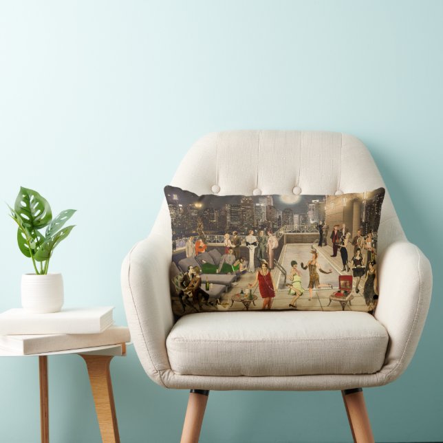 Art Déco Skyline Lumbar Cushion (Chair)