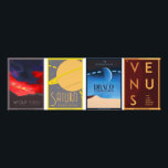 Art Deco Space Posters<br><div class="desc">Visit Venus,  Saturn,  Wolf 1061b and Draco with the Orion Star Fleet in these Art Deco style Sci-fi Travel Posters</div>