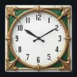 Art Deco Square Wall Clock<br><div class="desc">Great clock design. You will love it like others. Be free to use this design for other product you like or to customise and add your text. Follow me for more. Thank you. Have a nice day.</div>