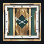 Art Deco Square Wall Clock<br><div class="desc">Great clock design. You will love it like others. Be free to use this design for other product you like or to customise and add your text. Follow me for more. Thank you. Have a nice day.</div>