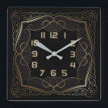 Art Deco Square Wall Clock<br><div class="desc">Great clock design. You will love it like others. be free to use this design for other product you like or to customise and add your text. Follow me for more. Thank you. Have a nice day.</div>