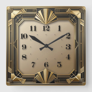 Art Deco Square Wall Clock