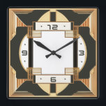 Art Deco Square Wall Clock<br><div class="desc">Great clock design. You will love it like others. Be free to use this design for other product you like or to customise and add your text. Follow me for more. Thank you. Have a nice day.</div>