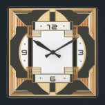 Art Deco Square Wall Clock<br><div class="desc">Great clock design. You will love it like others. Be free to use this design for other product you like or to customise and add your text. Follow me for more. Thank you. Have a nice day.</div>