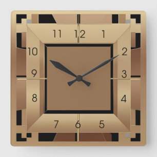 Art Deco Square Wall Clock