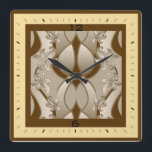 Art Deco Square Wall Clock<br><div class="desc">Great clock design. You will love it like others. Be free to use this design for other product you like or to customise and add your text. Follow me for more. Thank you. Have a nice day.</div>