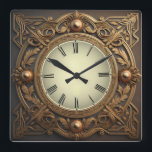 Art Deco Square Wall Clock<br><div class="desc">Great clock design. You will love it like others. Be free to use this design for other product you like or to customise and add your text. Follow me for more. Thank you. Have a nice day.</div>