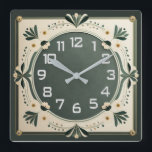 Art Deco Square Wall Clock<br><div class="desc">Great clock design. You will love it like others. Be free to use this design for other product you like or to customise and add your text. Follow me for more. Thank you. Have a nice day.</div>