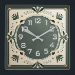 Art Deco Square Wall Clock<br><div class="desc">Great clock design. You will love it like others. Be free to use this design for other product you like or to customise and add your text. Follow me for more. Thank you. Have a nice day.</div>