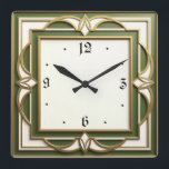 Art Deco Square Wall Clock<br><div class="desc">Great clock design. You will love it like others. Be free to use this design for other product you like or to customise and add your text. Follow me for more. Thank you. Have a nice day.</div>