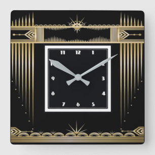Art Deco Square Wall Clock