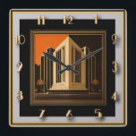 Art Deco Square Wall Clock<br><div class="desc">Great clock design. You will love it like others. Be free to use this design for other product you like or to customise and add your text. Follow me for more. Thank you. Have a nice day.</div>