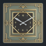 Art Deco Square Wall Clock<br><div class="desc">Great clock design. You will love it like others. Be free to use this design for other product you like or to customise and add your text. Follow me for more. Thank you. Have a nice day.</div>