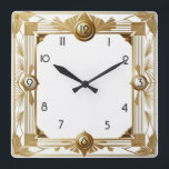 Art Deco Square Wall Clock<br><div class="desc">Great clock design. You will love it like others. Be free to use this design for other product you like or to customise and add your text. Follow me for more. Thank you. Have a nice day.</div>