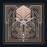 Art Deco Square Wall Clock<br><div class="desc">See my store for more patterned items.</div>
