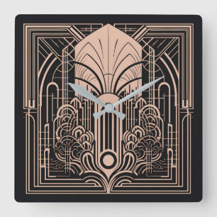 Art Deco Square Wall Clock