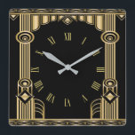 Art Deco Square Wall Clock<br><div class="desc">Great design. You will love it like others. Be free to use this design and to add your text. Follow me for more. Thank you. Have a nice day.</div>