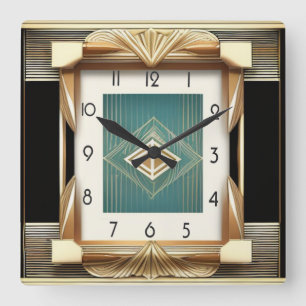 Art Deco Square Wall Clock