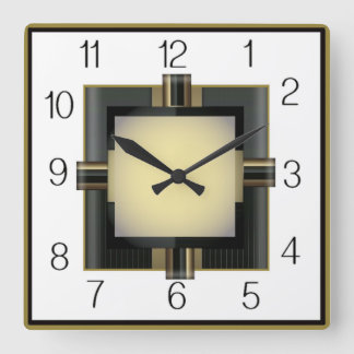 Art Deco Square Wall Clock