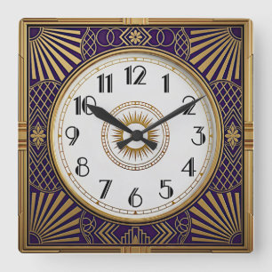 Art Deco Square Wall Clock