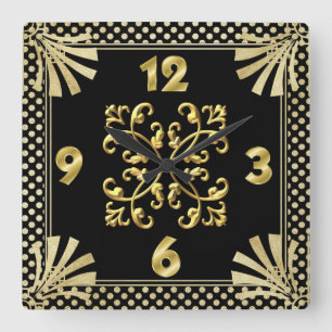 Art Deco Square Wall Clock
