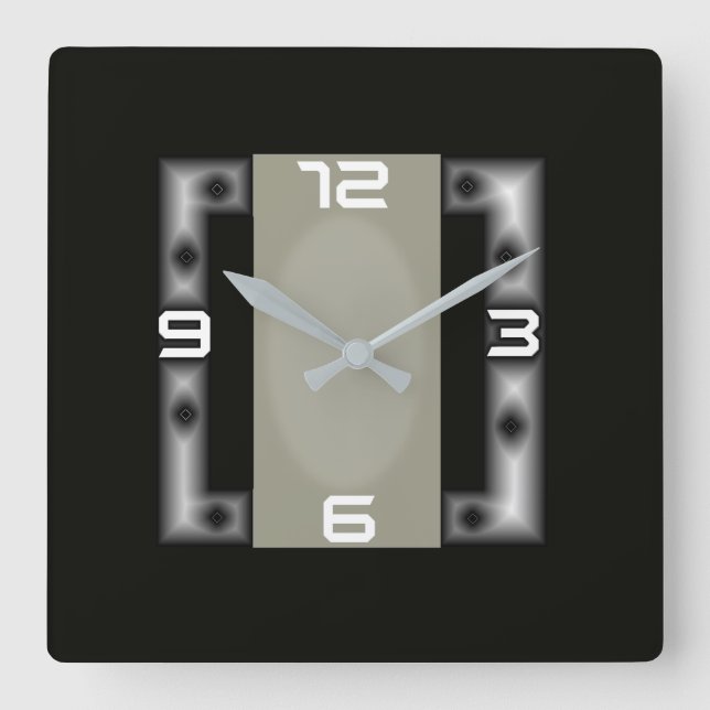 Art Deco  Square Wall Clock (Front)