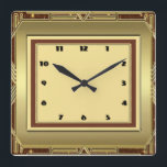 Art Deco Square Wall Clock<br><div class="desc">Great  design. You will love it like others. Be free to use this design and to add your text. Follow me for more. Thank you. Have a nice day.</div>