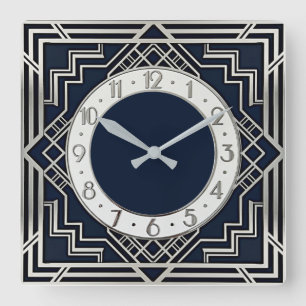 Art Deco Square Wall Clock