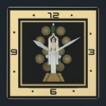 Art Deco Square Wall Clock<br><div class="desc">Great Art Deco clock design. You will love it like others. Be free to use this design for other product you like or to customise and add your text. Follow me for more. Thank you. Have a nice day.</div>