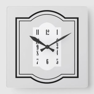Art Deco Square Wall Clock