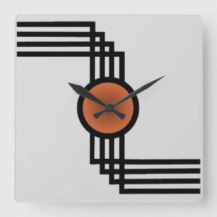 Art Deco Square Wall Clock