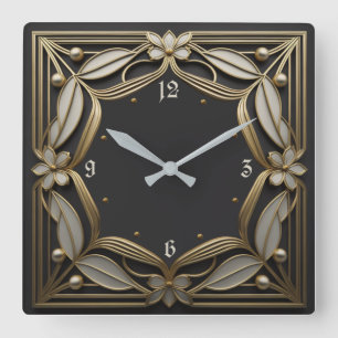 Art Deco Square Wall Clock