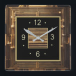 Art Deco Square Wall Clock<br><div class="desc">Great clock design. You will love it like others. Be free to use this design for other product you like or to customise and add your text. Follow me for more. Thank you. Have a nice day.</div>