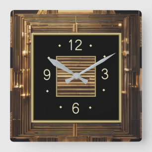 Art Deco Square Wall Clock
