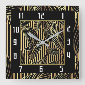 Art Deco Square Wall Clock