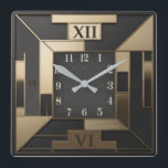 Art Deco Square Wall Clock<br><div class="desc">Great clock design. You will love it like others. Be free to use this design for other product you like or to customise and add your text. Follow me for more. Thank you. Have a nice day.</div>
