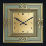 Art Deco Square Wall Clock<br><div class="desc">Great clock design. You will love it like others. Be free to use this design for other product you like or to customise and add your text. Follow me for more. Thank you. Have a nice day.</div>