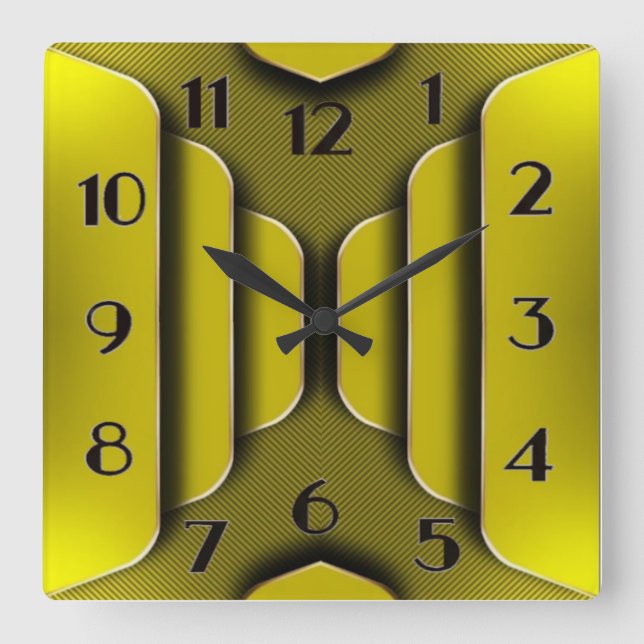 Art Deco Square Wall Clock (Front)