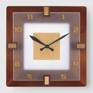 Art Deco Square Wall Clock
