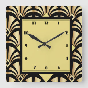 Art Deco Square Wall Clock