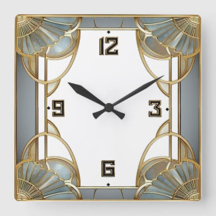 Art Deco Square Wall Clock