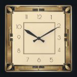 Art Deco Square Wall Clock<br><div class="desc">Great clock design. You will love it like others. Be free to use this design for other product you like or to customise and add your text. Follow me for more. Thank you. Have a nice day.</div>