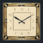 Art Deco Square Wall Clock<br><div class="desc">Great clock design. You will love it like others. Be free to use this design for other product you like or to customise and add your text. Follow me for more. Thank you. Have a nice day.</div>