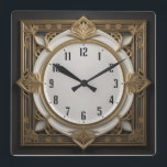 Art Deco Square Wall Clock<br><div class="desc">Great clock design. You will love it like others. Be free to use this design for other product you like or to customise and add your text. Follow me for more. Thank you. Have a nice day.</div>
