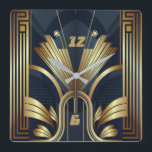 Art Deco Square Wall Clock<br><div class="desc">Great clock design. You will love it like others. Be free to use this design for other product you like or to customise and add your text. Follow me for more. Thank you. Have a nice day.</div>