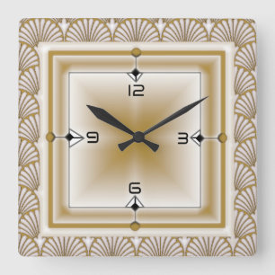 Art Deco Square Wall Clock