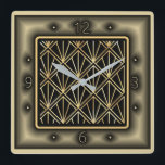 Art Deco Square Wall Clock<br><div class="desc">Great design. You will love it like others. Be free to use this design for other product or to add your text. Follow me for more. Thank you. Have a nice day.</div>