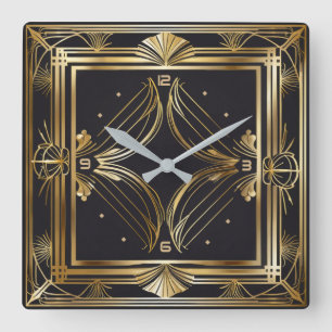 Art Deco Square Wall Clock