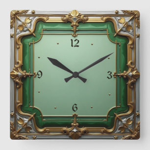 Art Deco  Square Wall Clock