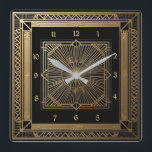Art Deco Square Wall Clock<br><div class="desc">Great clock design. You will love it like others. Be free to use this design for other product you like or to customise and add your text. Follow me for more. Thank you. Have a nice day.</div>